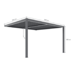 LUXE trädgårdspergola, väggmonterad, 3x3x2,5 m, antracit, med LED - Bild 6