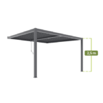 LUXE trädgårdspergola, väggmonterad, 3x3x2,5 m, antracit, med LED - Bild 5
