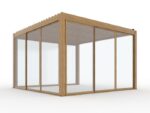 Luxe terrasspergola 3 x 4 m trä med LED och eltak - Bild 6
