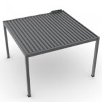 Luxe terrasspergola 4 x 4 m antracit med LED och eltak - Bild 14