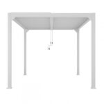Luxe terrasspergola 4 x 4 m vit med LED