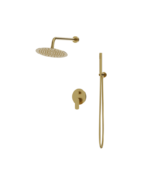 Inbyggnadsduschset med takdusch Spark borstat guld