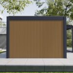 WPC kompositvägg 370 × 258 cm ELITE för pergola och carport - Bild 4