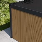 WPC kompositvägg 370 × 258 cm ELITE för pergola och carport - Bild 3